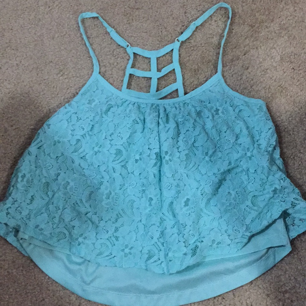 Rue 21 turquoise cropped tank top